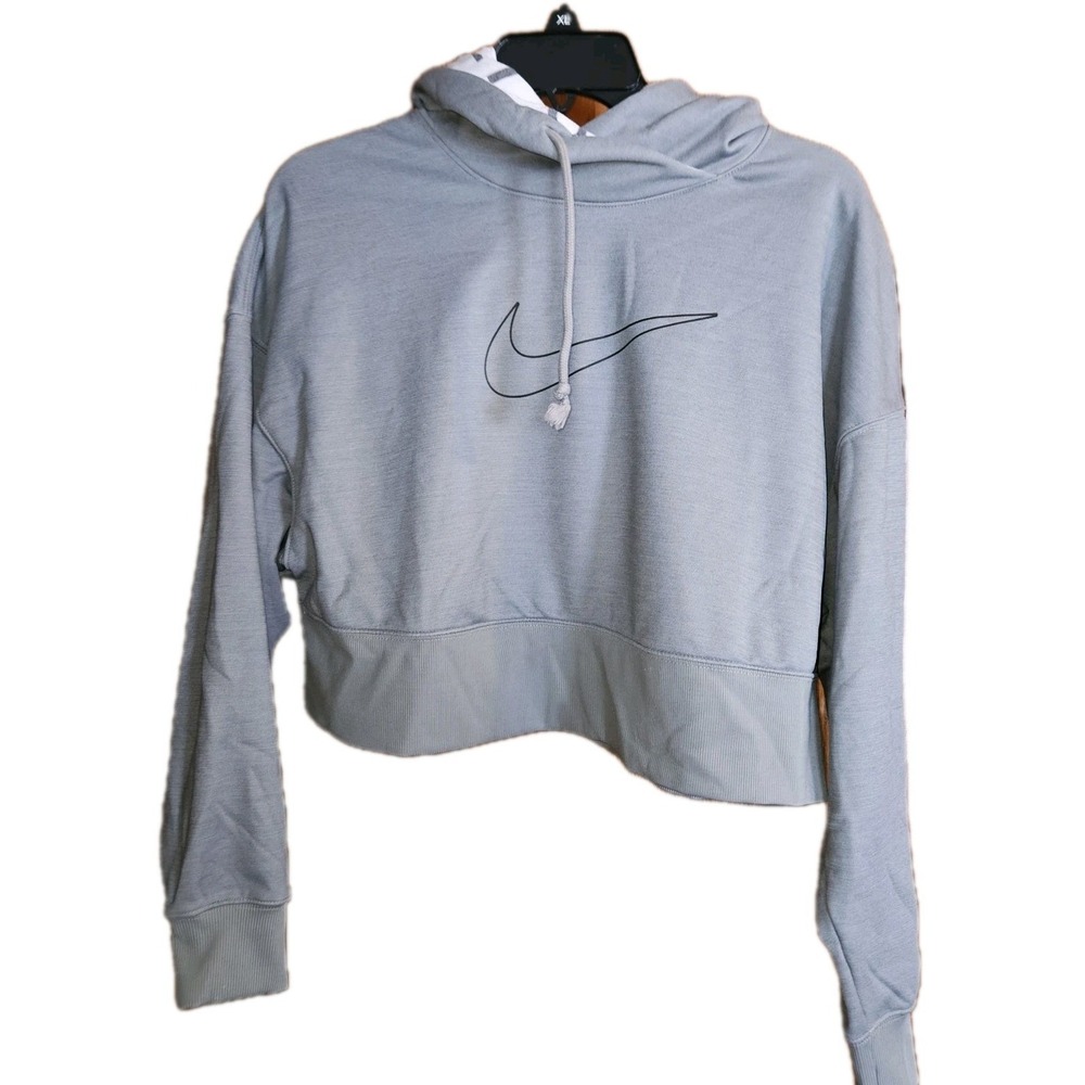 Nike Dri Fit Training Organic Cotton Cropped Hoodie Women's Small Oversized‎